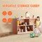 Natural Wood Kids Storage Cabinet with 5 Compartments Toy Organizer Cubby for Children